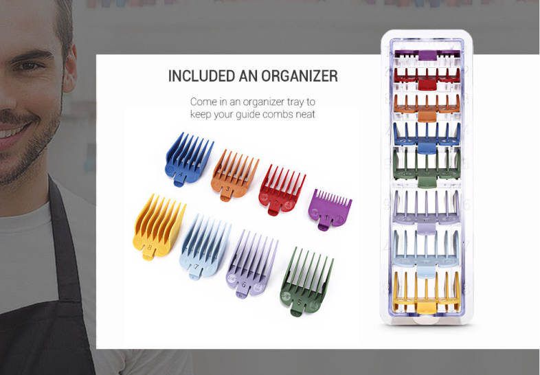 gustala 8pcs Guide Comb 3 / 6 / 10 / 13 / 16 / 19 / 22 / 25mm Hair Clipper Accessories