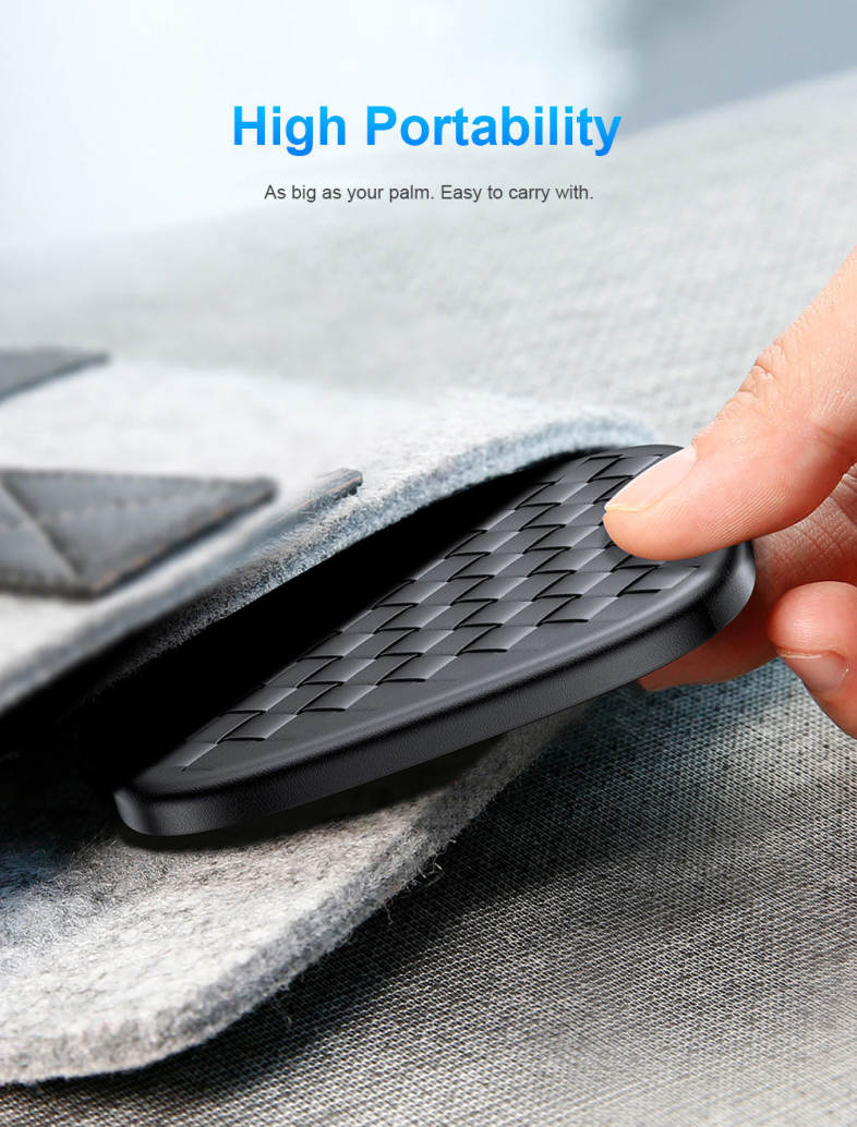 Baseus BSWC - P13 Fast Wireless Charger Woven Leather Charging Pad 10W