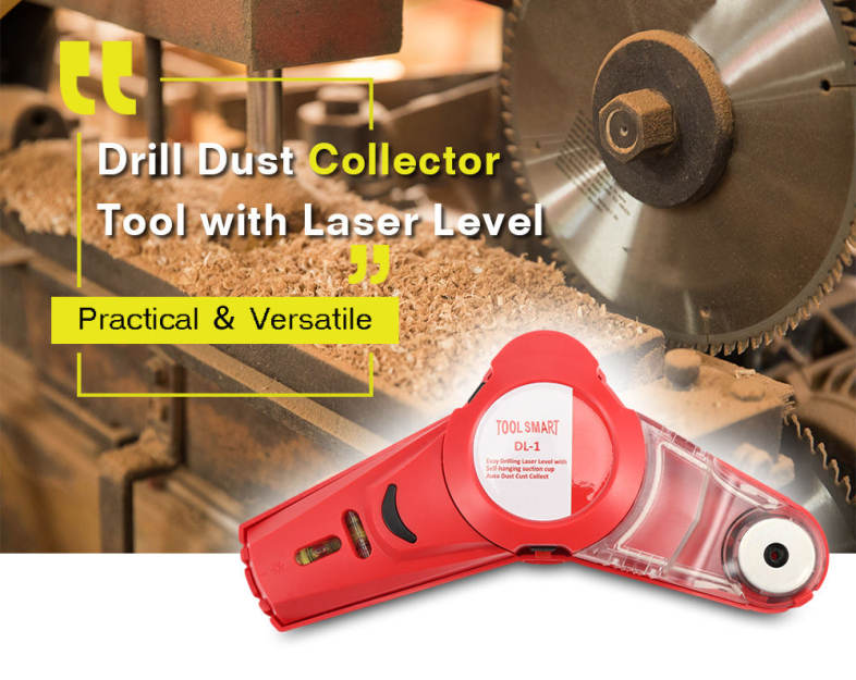 DL - 1 Drill Dust Collector with Laser Level for Picture Hanging 