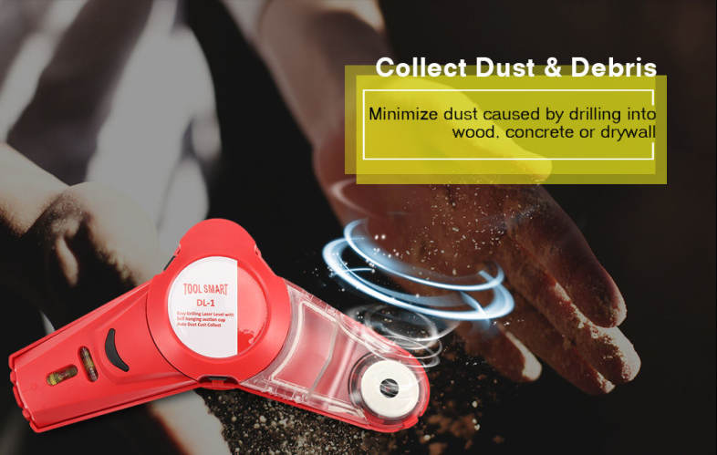DL - 1 Drill Dust Collector with Laser Level for Picture Hanging 