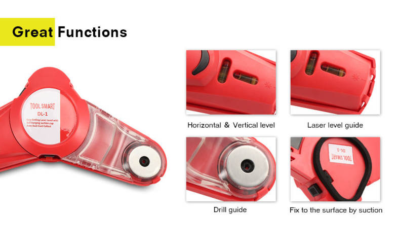 DL - 1 Drill Dust Collector with Laser Level for Picture Hanging 