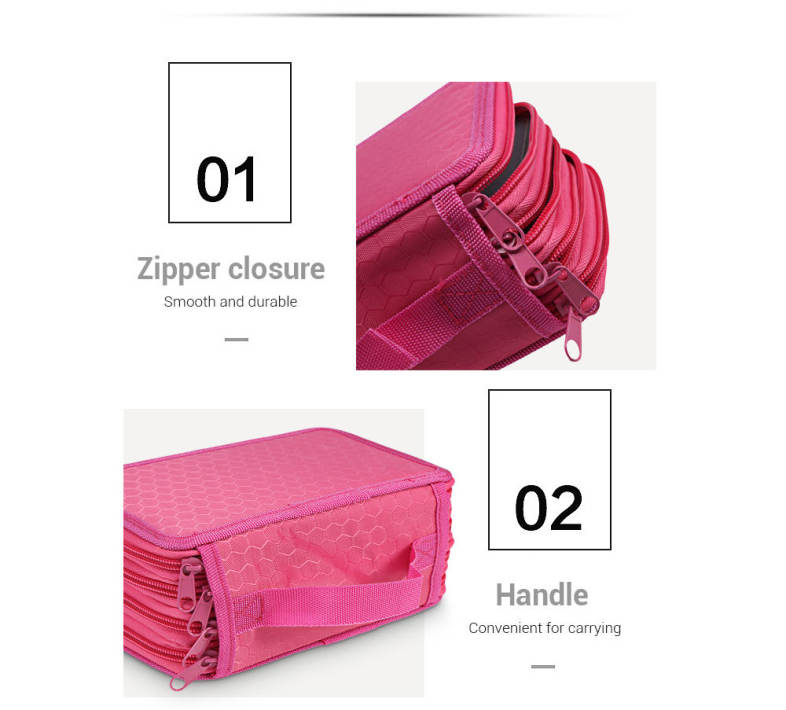 Student Large Capacity 4 Layer Pencil Case Portable Pen Bag for Sketching Class