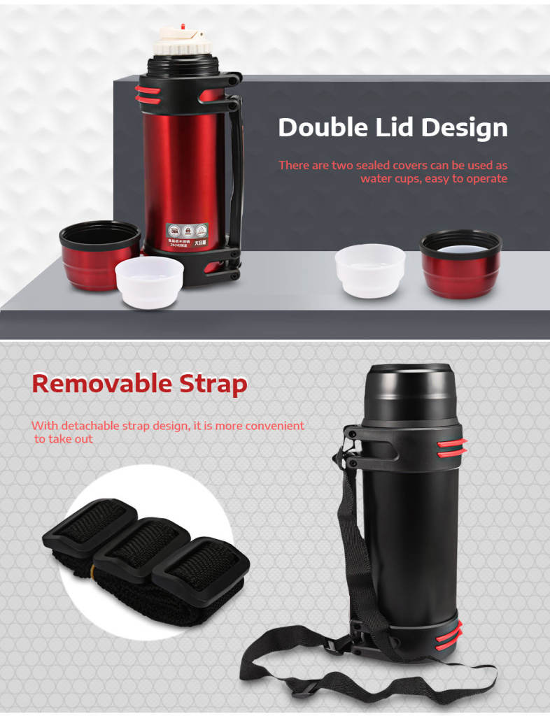 Outdoor Large Capacity Vacuum Insulated Flask Stainless Steel Bottle for Travel 