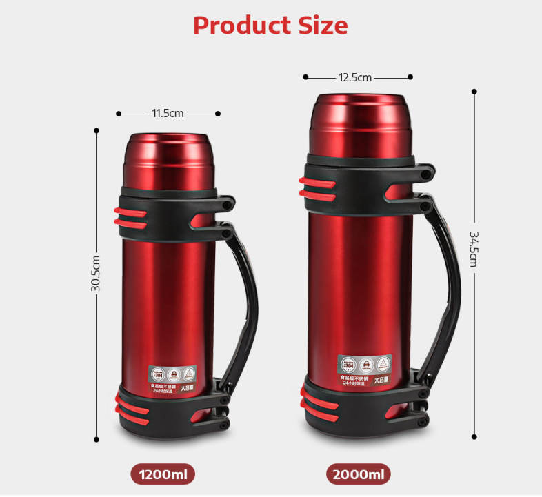 Outdoor Large Capacity Vacuum Insulated Flask Stainless Steel Bottle for Travel 