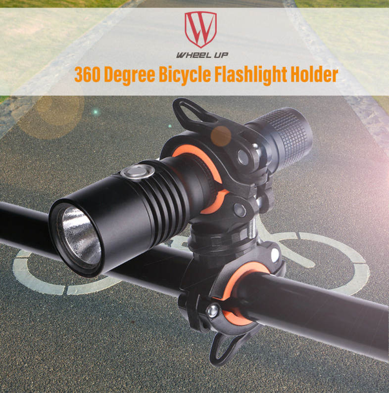 Wheelup 360 Degree Rotation Cycling Bicycle Flashlight Holder Bike Light Mount