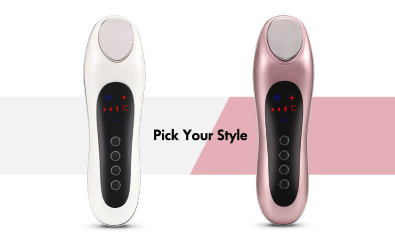 Ultrasonic Electric Vibrating Facial Skin Cold and Heat Ion Beauty Instrument