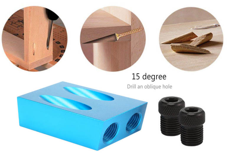 Woodworking Tools 6 / 8 / 10mm Angle Drilling 15 Degree Oblique Hole Locator