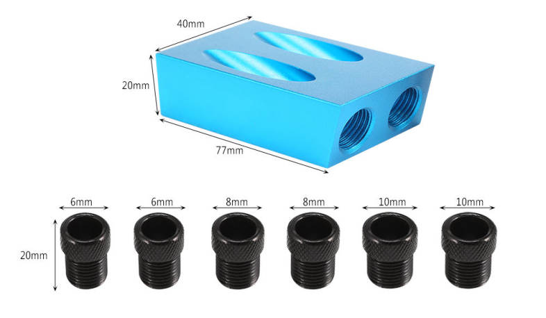 Woodworking Tools 6 / 8 / 10mm Angle Drilling 15 Degree Oblique Hole Locator