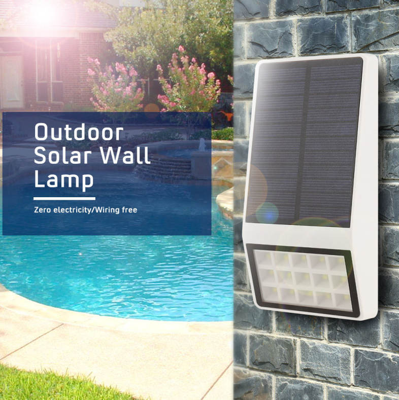 Outdoor LED Highlight Wall Lamp Polycrystalline Silicon Solar Panels