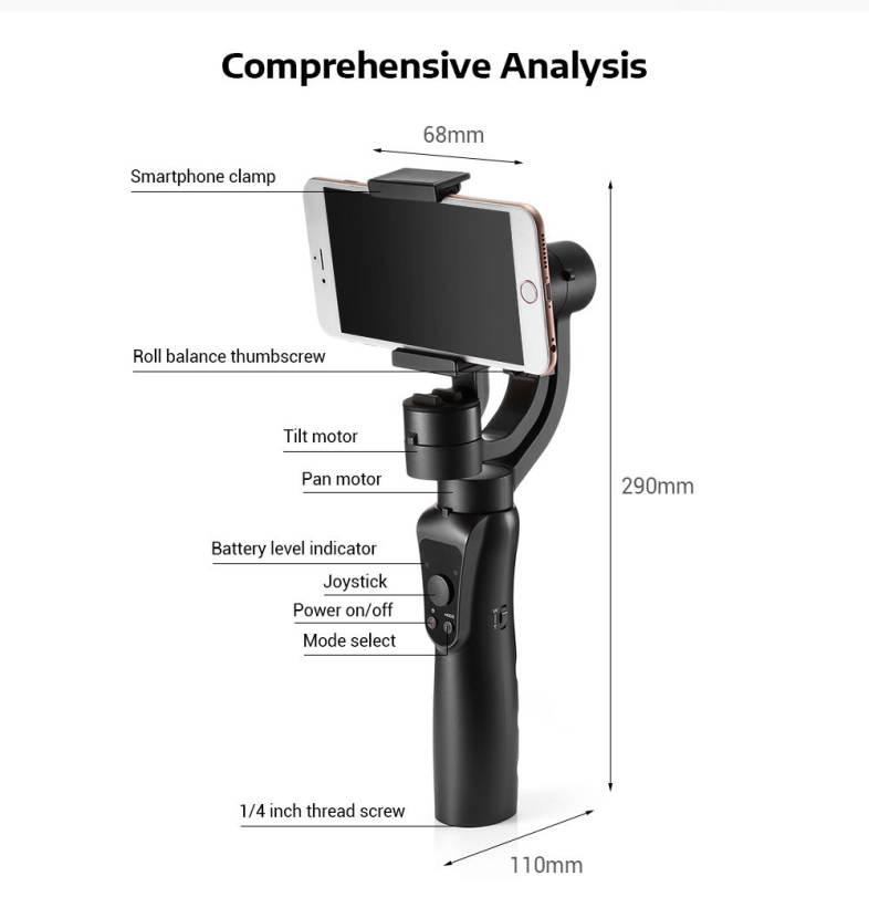Mesuvida D - S5 3-axis Handheld Gimbal Stabilizer for Canon / Sony / GoPro 