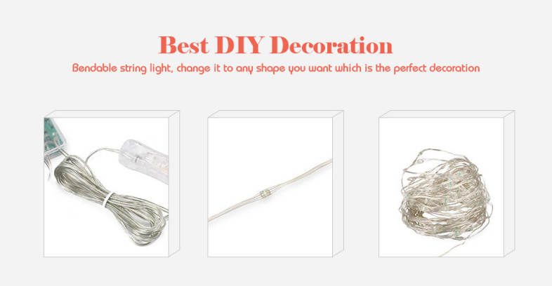 LH - BT - 100RGB 100 LEDs Fairy Copper String Light DIY Shape with App Control