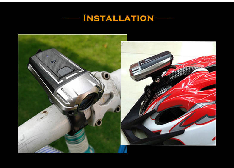 Bicycle USB Rechargeable Headlight Safety Helmet Flashlight for Mountain Bike 