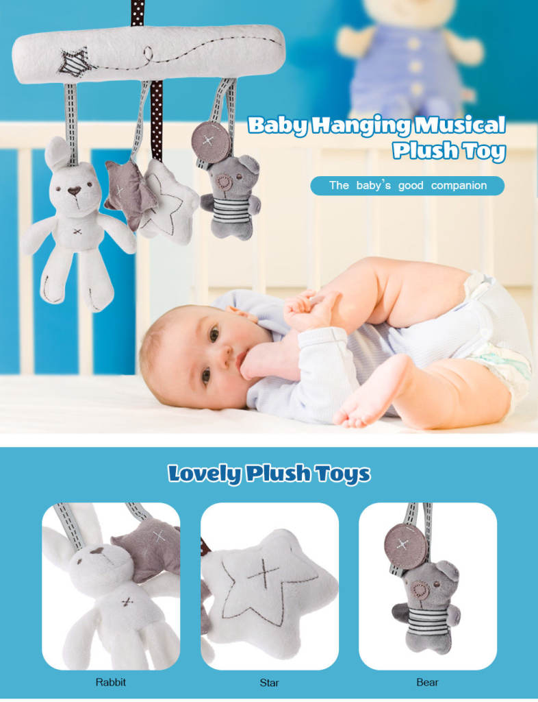 Baby Bed Trailer Pendant Rattle Hanging Musical Plush Toy