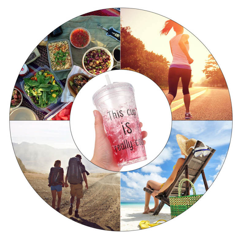 Ice Double Plastic Cool Summer Juice Ice Cool Cup