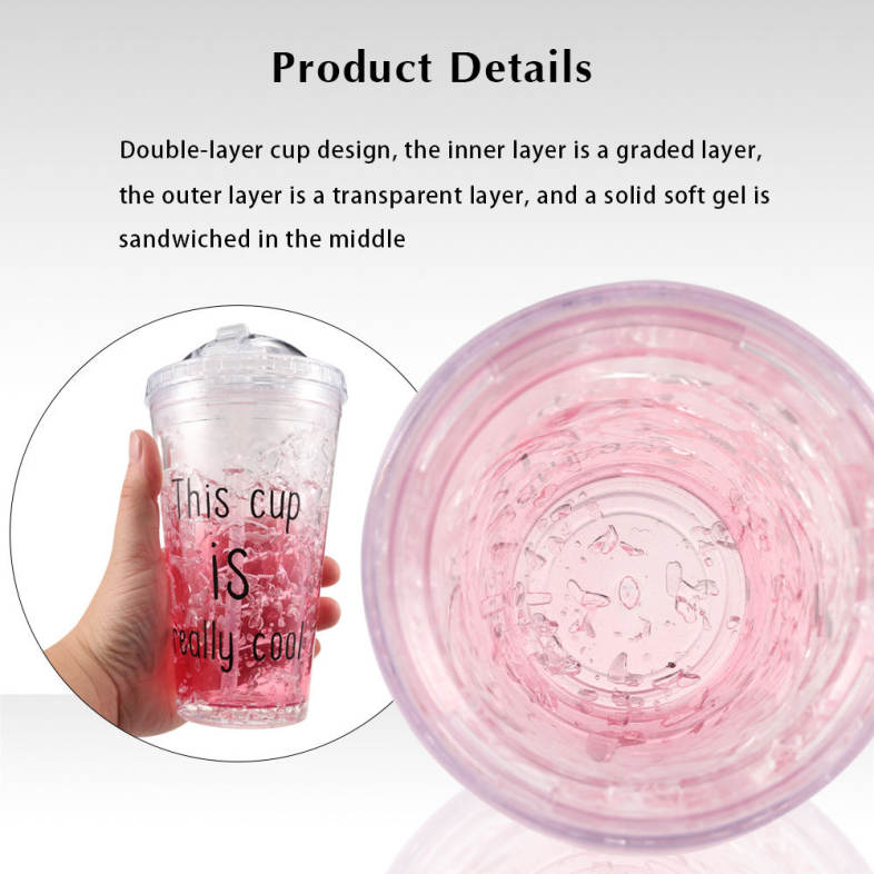 Ice Double Plastic Cool Summer Juice Ice Cool Cup