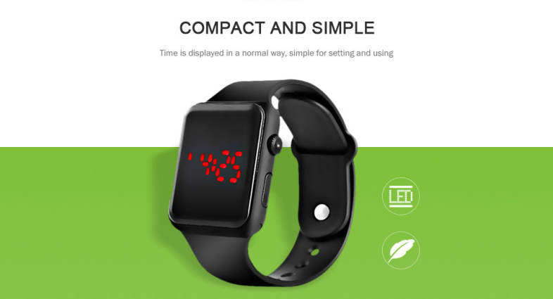 V5 Brand Unisex Rubber LED Date Sports Bracelet Digital Wrist Watch