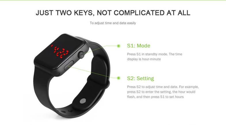 V5 Brand Unisex Rubber LED Date Sports Bracelet Digital Wrist Watch