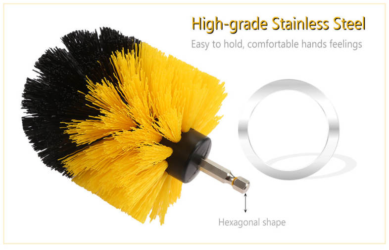3PCS Electric Drill Cleaning Nylon Brush
