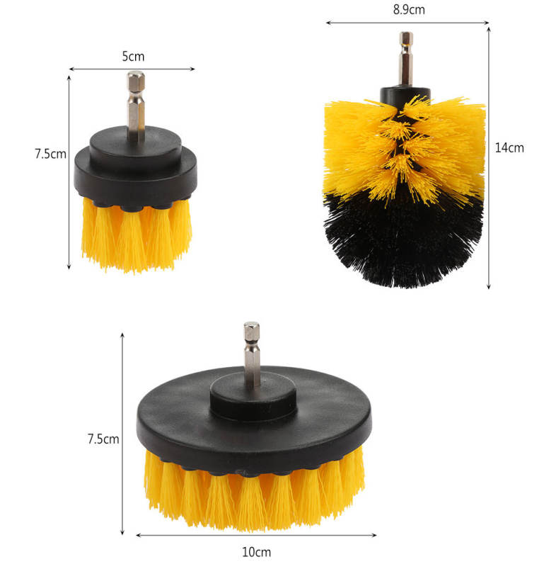 3PCS Electric Drill Cleaning Nylon Brush