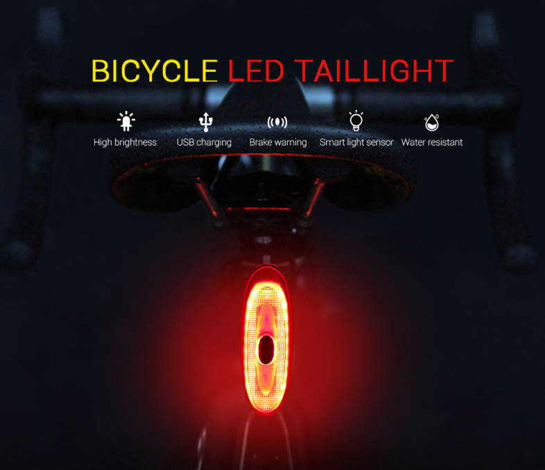 Deemount A1S Bicycle LED Taillight Smart Brake Warning USB Charging for Riding