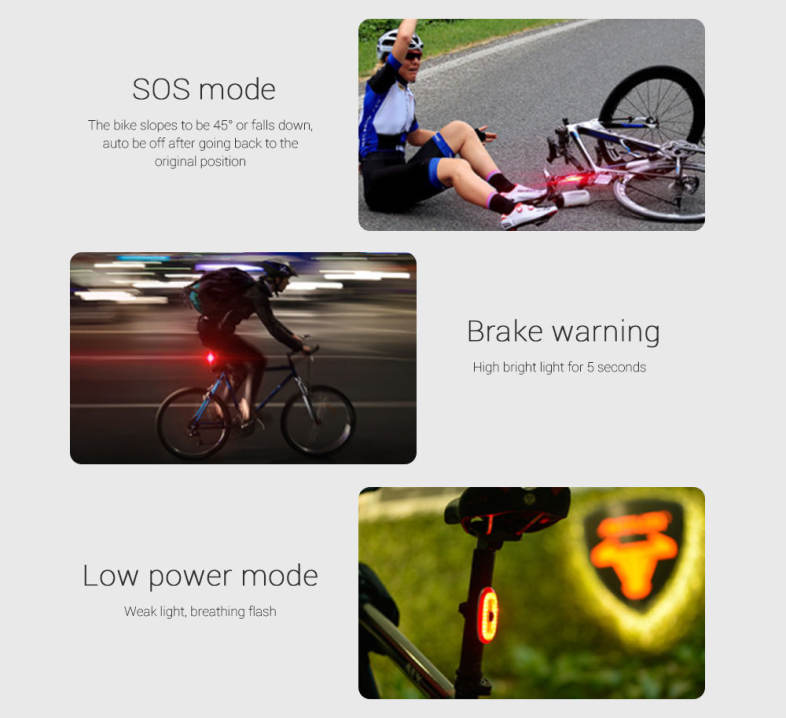 Deemount A1S Bicycle LED Taillight Smart Brake Warning USB Charging for Riding