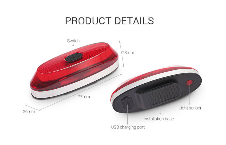 Deemount A1S Bicycle LED Taillight Smart Brake Warning USB Charging for Riding