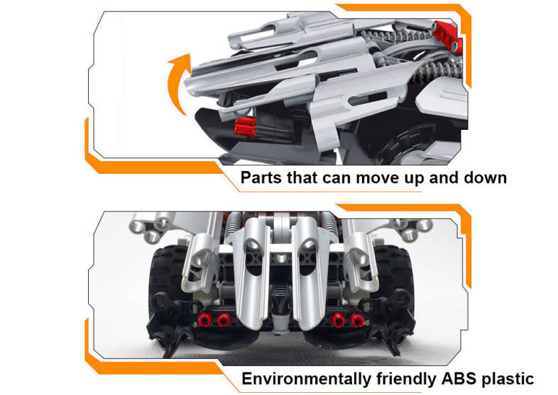 Creative 2 in 1 Electric DIY Assembled Building Blocks Car with Remote Control for Kids