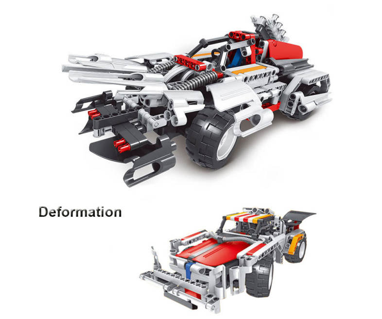 Creative 2 in 1 Electric DIY Assembled Building Blocks Car with Remote Control for Kids