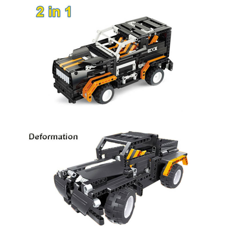 Creative 2 in 1 Electric DIY Assembled Building Blocks Car with Remote Control for Kids