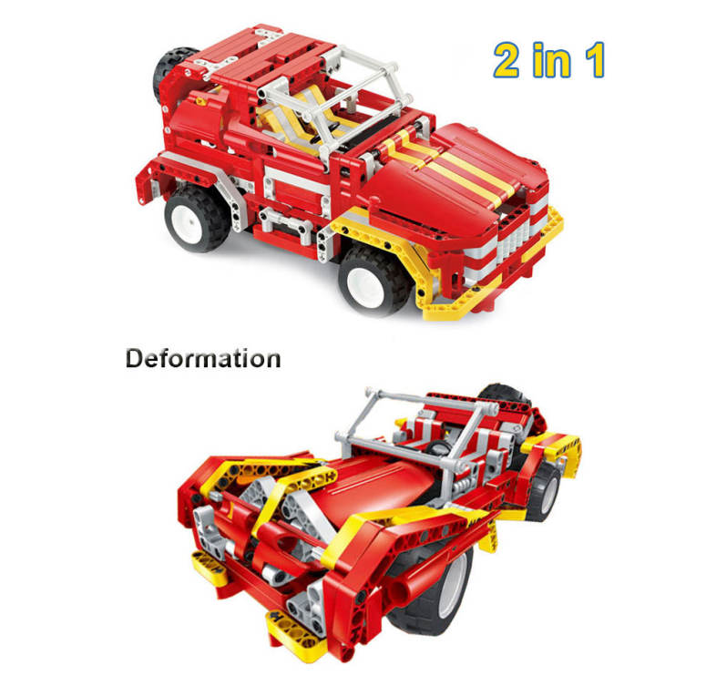 Creative 2 in 1 Electric DIY Assembled Building Blocks Car with Remote Control for Kids