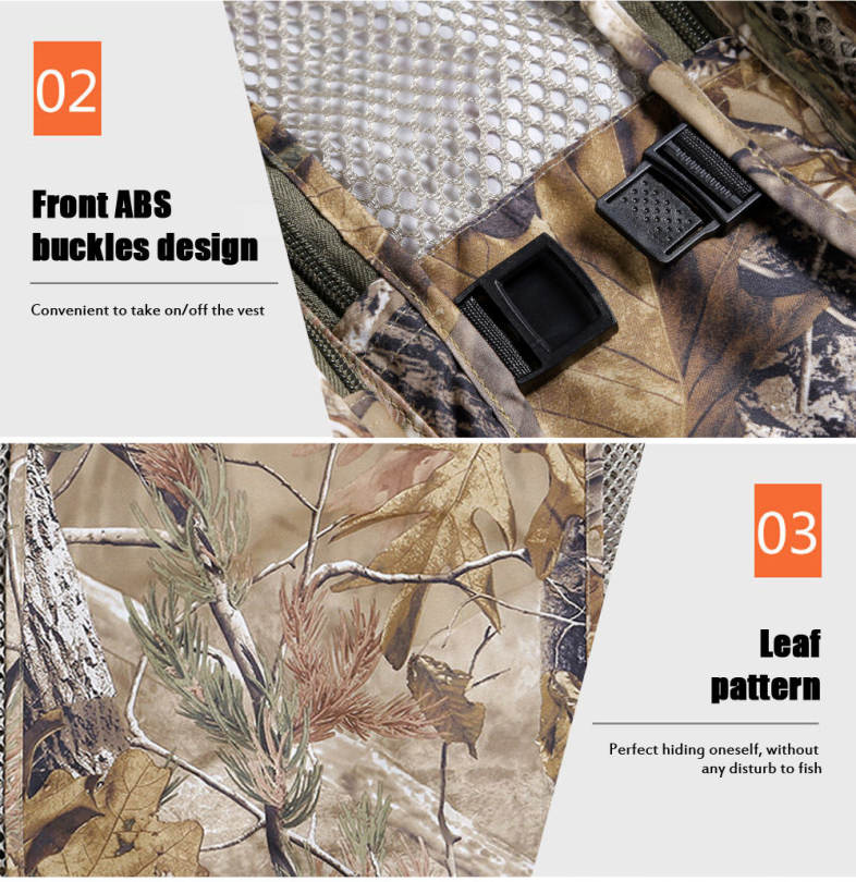 LEO 27913 - FC Outdoor Fishing Hunting Mesh Vest with Multiple Pockets