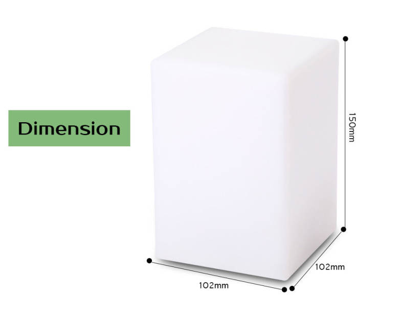 USB Rechargeable LED Square Column Night Light with Remote Control 16 Colors