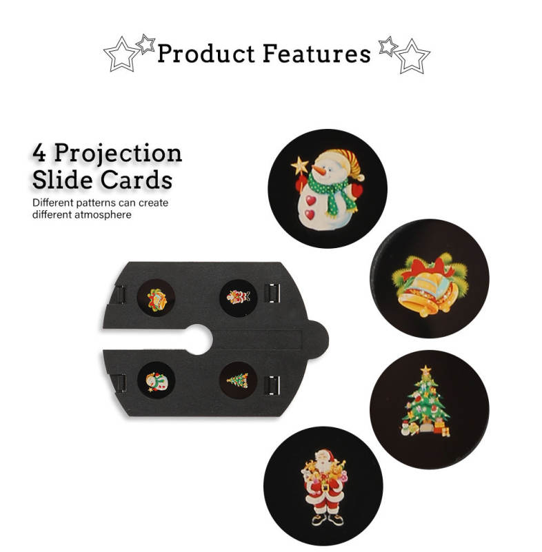 Handheld LED Flashlight Projection Lamp with 4 Slide Cards