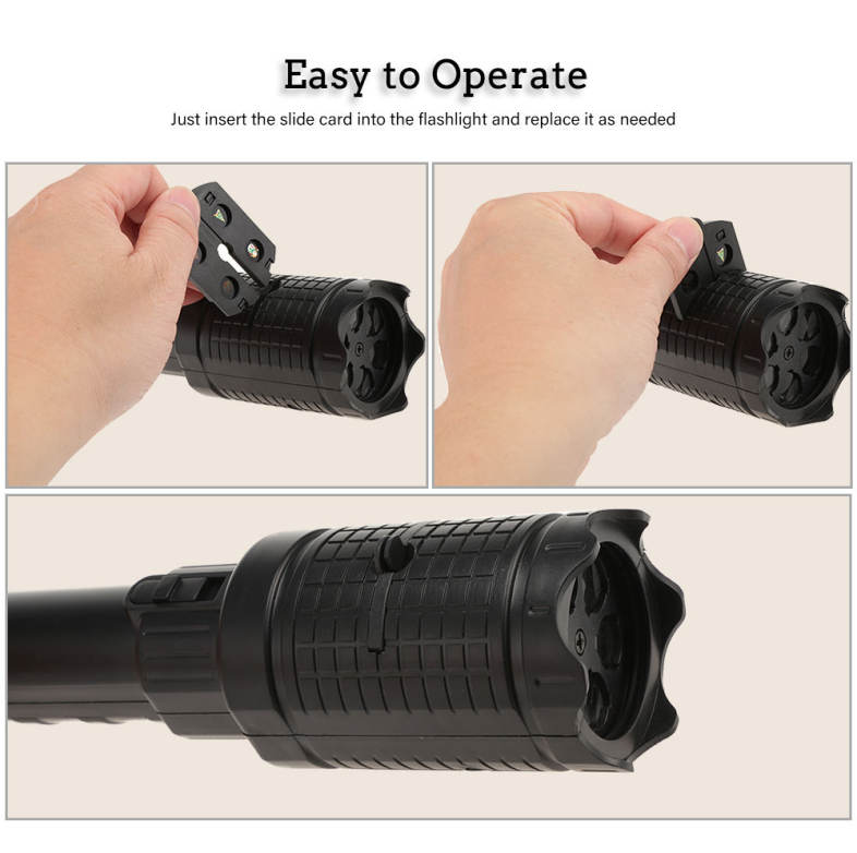Handheld LED Flashlight Projection Lamp with 4 Slide Cards