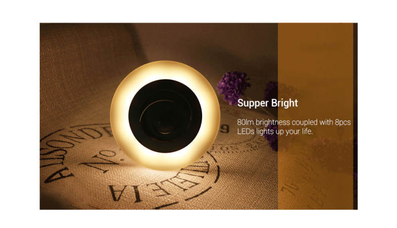Intelligent Sensor Human Body Light Induction Wall Lamp Simple Round LED 80LM