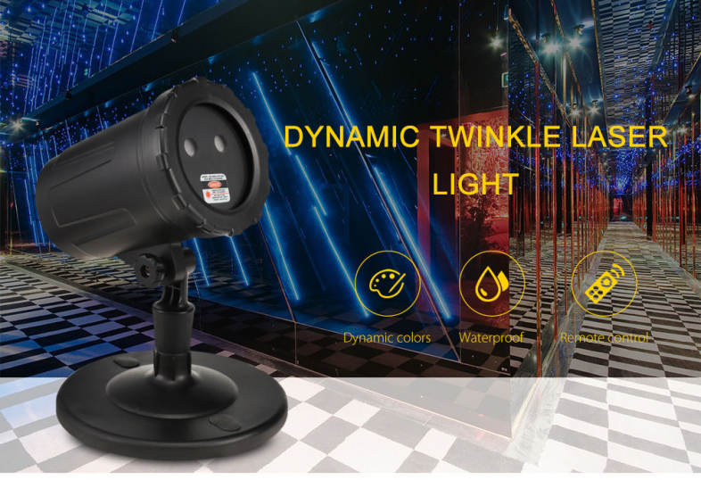 Waterproof Red Green Moving Twinkle Laser Light Remote Control for Garden Lawn