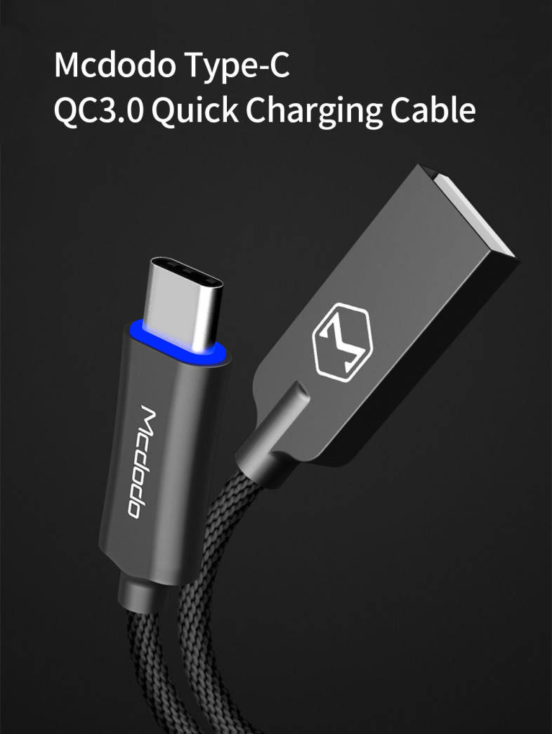 Mcdodo CA - 288 Type-C QC3.0 Quick Charging Cable Auto Disconnect 1.5M 2.4A