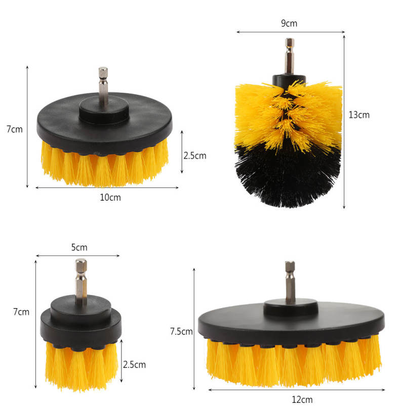 4PCS Electric Drill Cleaning Nylon Brush