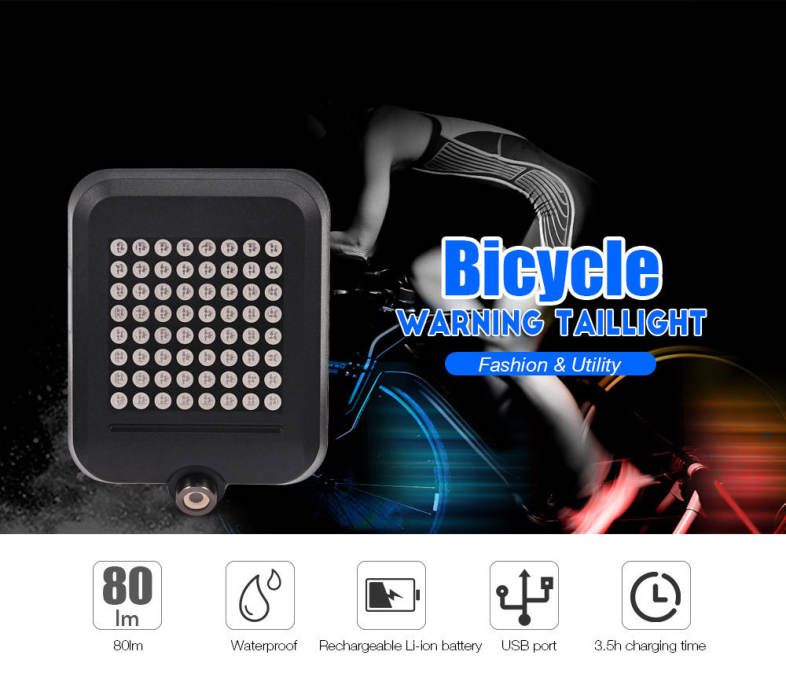 64 LEDs 80lm Bicycle Tail Signal Light Warning Taillight for MTB Road Bike