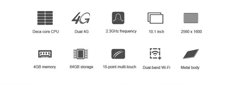 Teclast M20 4G Tablet Android 8.0 10.1 inch MTK6797 Deca Core 4GB RAM 64GB ROM