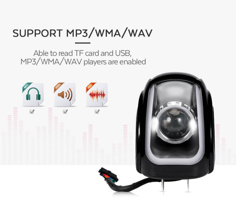 MT472 Motorcycle Bluetooth Speaker Streamlined Design FM Radio Bass Stereo Amplifier