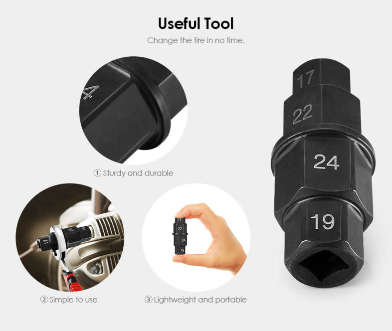 SI - A0262 1PCS Motorcycle Front Rear Wheel Axle Hex Spindle Driver Removal Tool 
