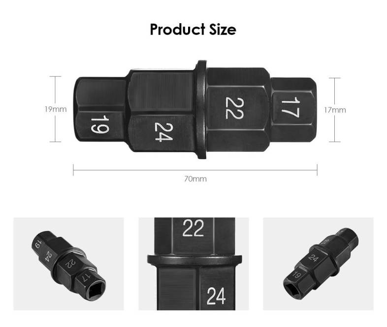 SI - A0262 1PCS Motorcycle Front Rear Wheel Axle Hex Spindle Driver Removal Tool 