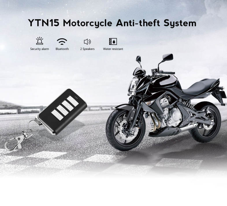 YTN15 Universal Motorcycle Anti-theft Security Alarm System Bluetooth FM MP3 Speakers 
