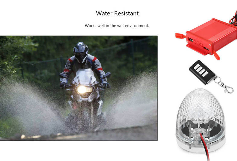 YTN15 Universal Motorcycle Anti-theft Security Alarm System Bluetooth FM MP3 Speakers 