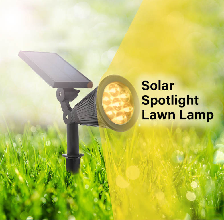 7 LEDs Solar Power Spotlight Lawn Lamp Outdoor Landscape Light