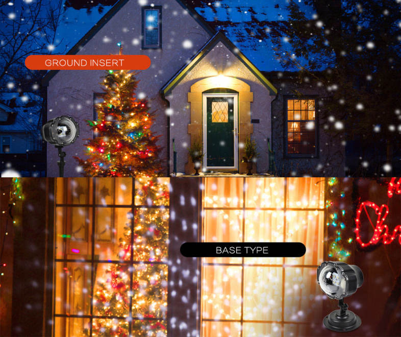 LED Snowfall Light Remote Control Christmas Snow Falling Projector Lights