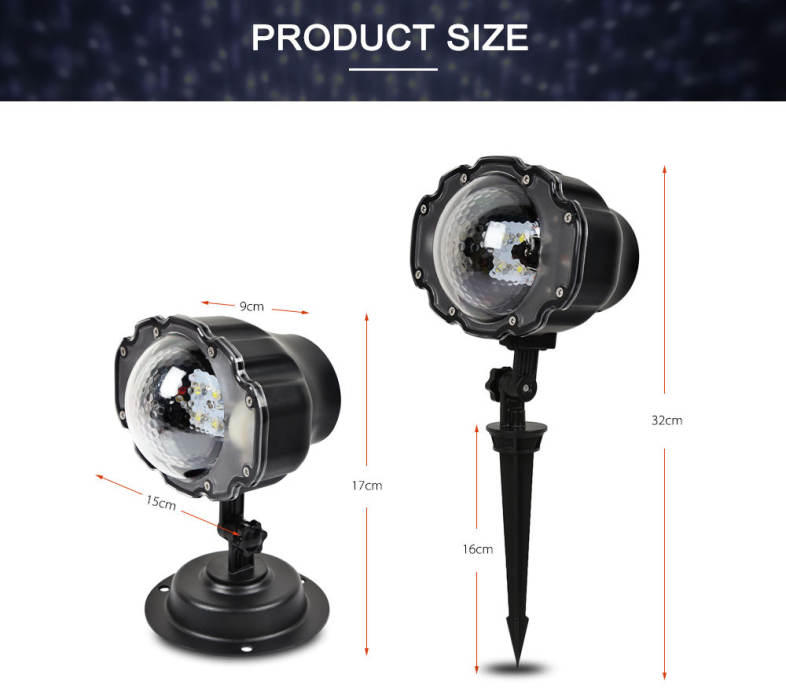 LED Snowfall Light Remote Control Christmas Snow Falling Projector Lights