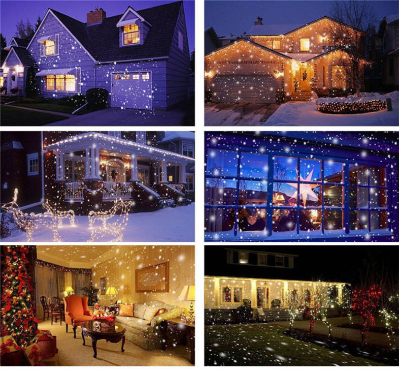 LED Snowfall Light Remote Control Christmas Snow Falling Projector Lights
