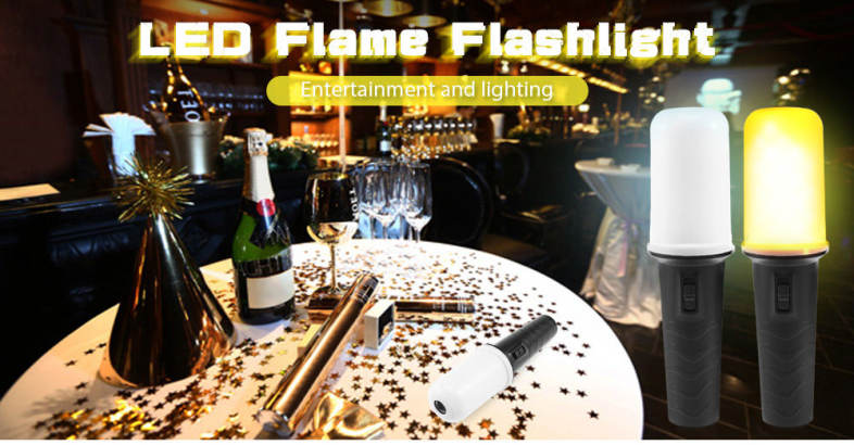 Portable Handheld LED Flicker Flame Flashlight